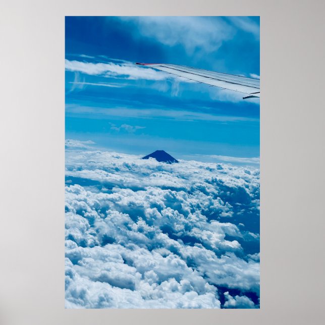 plane ahead of Fuji Japan journey Skyline Poster (Front)
