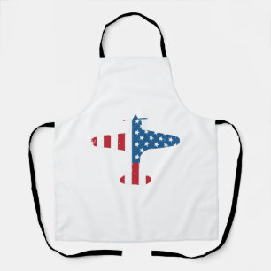 Plane Aircraft USA Flag Veteran Pilot Gift Apron