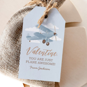 Plane Awesome Airplane Kids Valentines Day Gift Tags