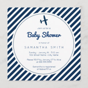 Plane Baby Shower Invitation