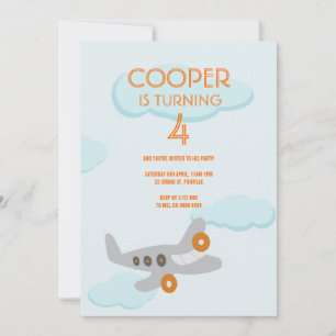 PLANE Birthday Invitation