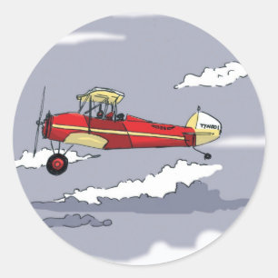 plane classic round sticker