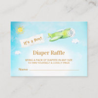 *~* Plane Cloudy Sky Boy Baby Shower Diaper Raffle