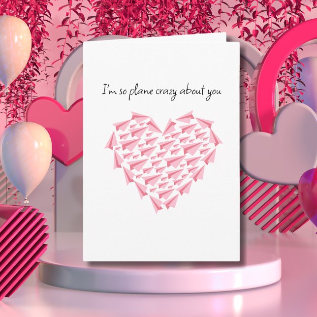 Plane crazy about you, Cute Paper Aeroplane,Photo Card (Creator Uploaded)