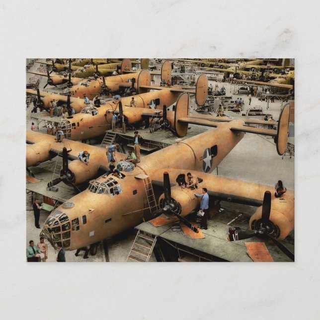 Plane - Factory - The Great Liberator 1943 Postcard (Front)