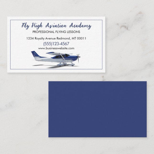 Plane Flying Aviation Instructor Service Business Card (Front/Back)