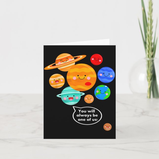 Plane Funny Cartoon Planets Never Forget  Card (Front)
