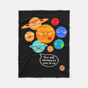 Plane Funny Cartoon Planets Never Forget  Fleece Blanket