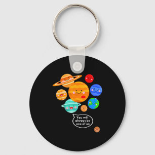 Plane Funny Cartoon Planets Never Forget Key Ring