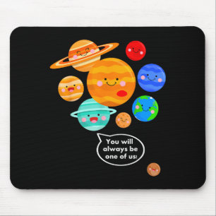 Plane Funny Cartoon Planets Never Forget  Mouse Mat