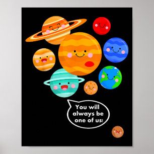 Plane Funny Cartoon Planets Never Forget Poster