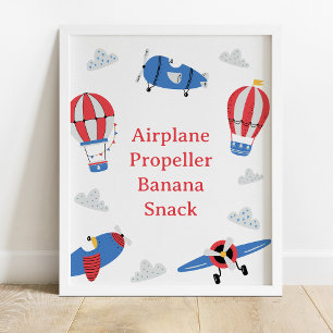 Plane How Time Flies 1st Birthday Party Sign