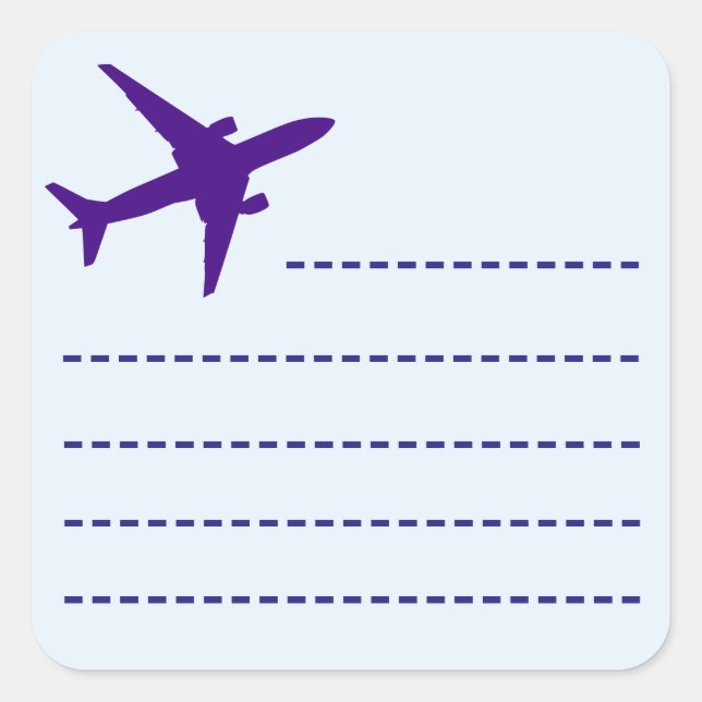 Plane Icon Square Sticker (Front)