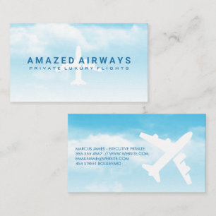 Plane in the Blue Cloudy Sky Business Card