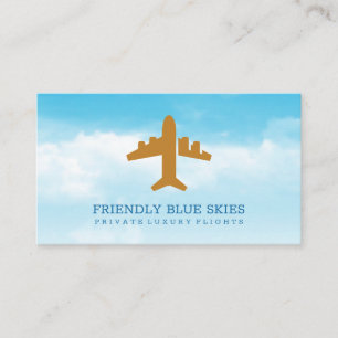 Plane Logo Clouds and Sky Business Card