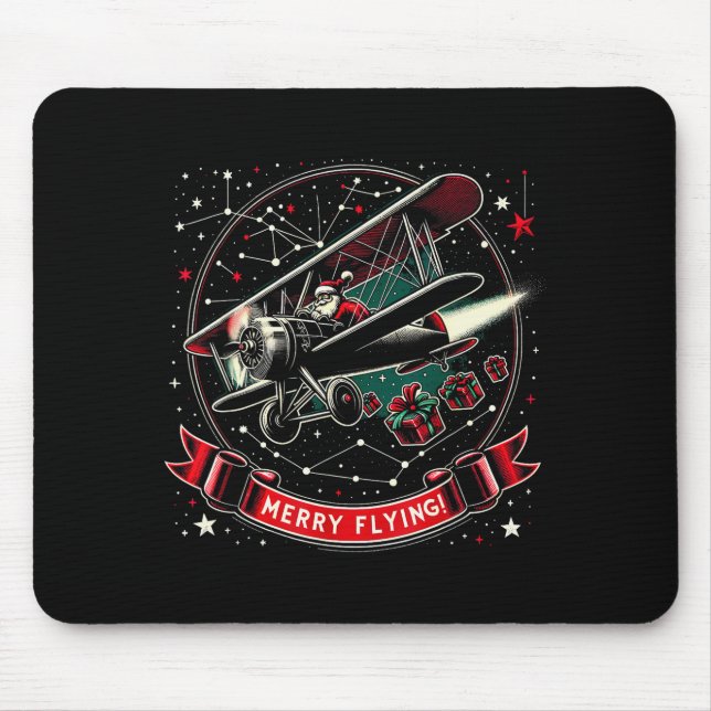 Plane Lot Ugly Christmas Sweater Airplane Operator Mouse Mat (Front)