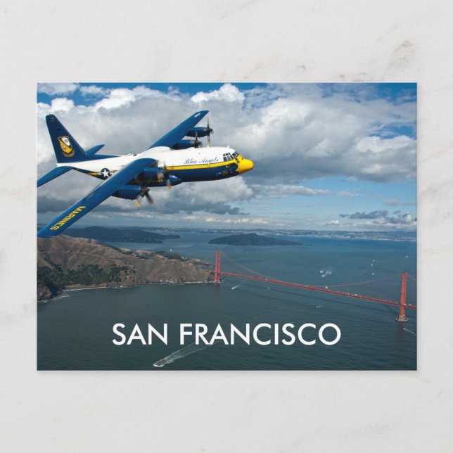Plane over the Golden Gate Bridge, San Francisco Postcard (Front)