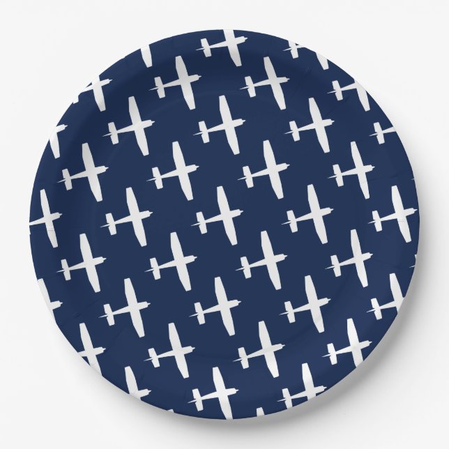 Plane pattern ı Party Paper Plates (Front)