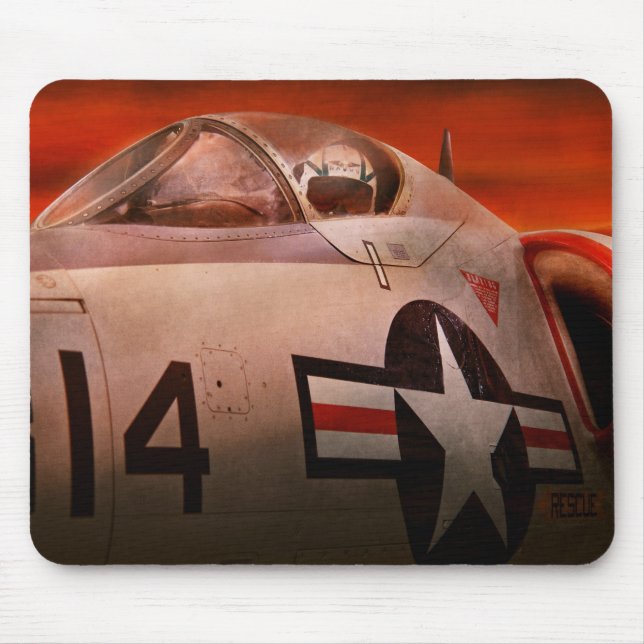 Plane - Pilot - Airforce - Go get em Tiger Mouse Mat (Front)
