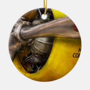 Plane - Pilot - Prop - Twin Wasp Ceramic Tree Decoration