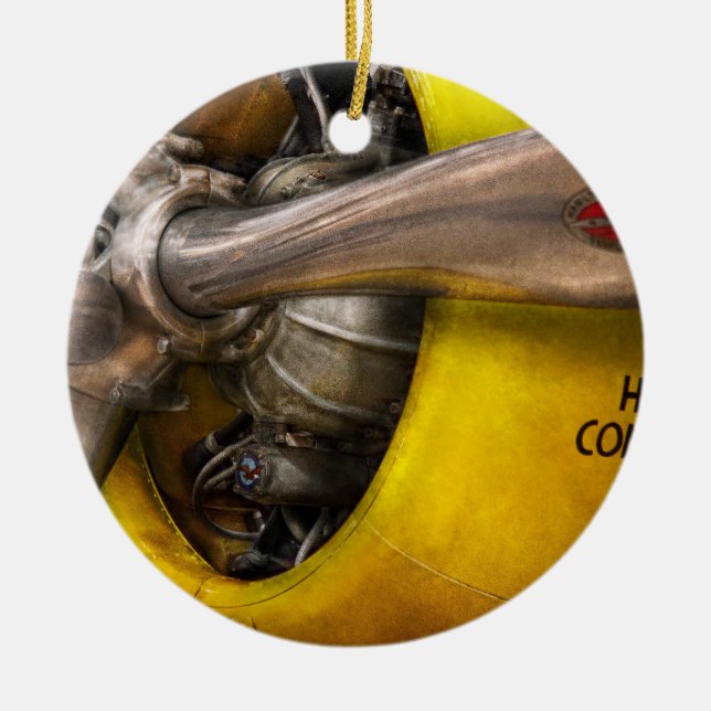 Plane - Pilot - Prop - Twin Wasp Ceramic Tree Decoration (Front)