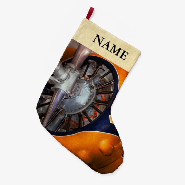 Plane - Prop - The Gulfhawk Large Christmas Stocking (Front (Hanging))