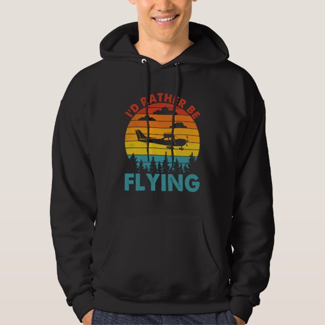Plane Propeller Airplane Decorations Pilot Sunglas Hoodie (Front)