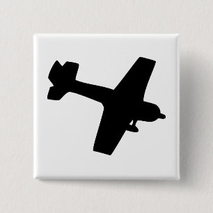 Plane Silhouette 15 Cm Square Badge