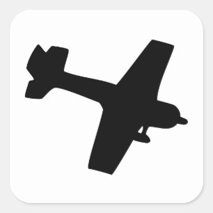 Plane Silhouette Square Sticker