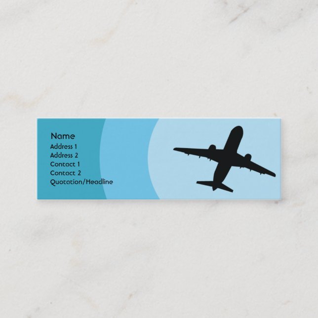 Plane - Skinny Mini Business Card (Front)