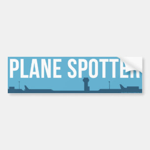 Plane Spotting Spotter Blue Bumper Sticker