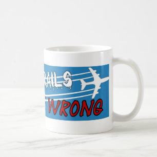 Plane spraying chemtrails crossed out coffee mug