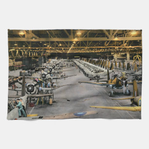 Plane - The world's fastest production line 1942 Tea Towel