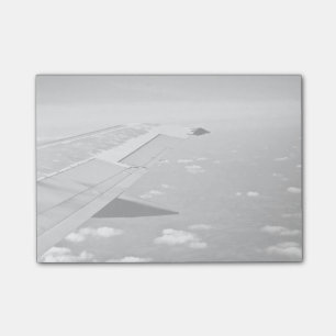 Plane Themed, Grayscale Aeroplane Wings Flying Post-it Notes