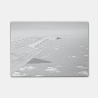 Plane Themed, Grayscale Aeroplane Wings Flying Post-it Notes