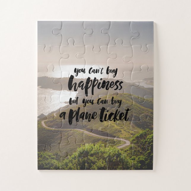 Plane Ticket Happiness Jigsaw Puzzle (Vertical)