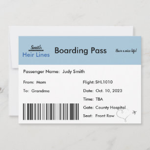 Plane Ticket Pregnancy Announcement to Family