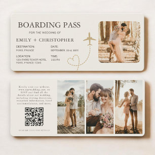 Plane Ticket Wedding Boarding Pass 