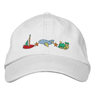 Plane, Train, Sailboat Embroidered Hat