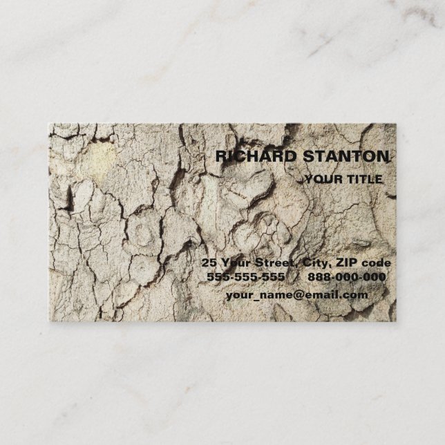 Plane tree camouflage looks bark pattern business  card (Front)