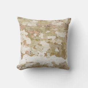 Plane tree camouflage looks bark pattern cushion