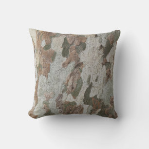 Plane tree camouflage looks bark pattern cushion