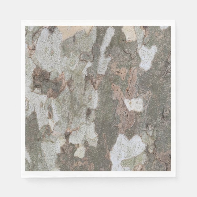 Plane tree camouflage looks bark pattern napkins (Front)