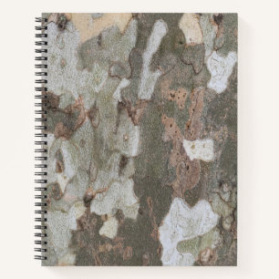 Plane tree camouflage looks bark pattern notebook
