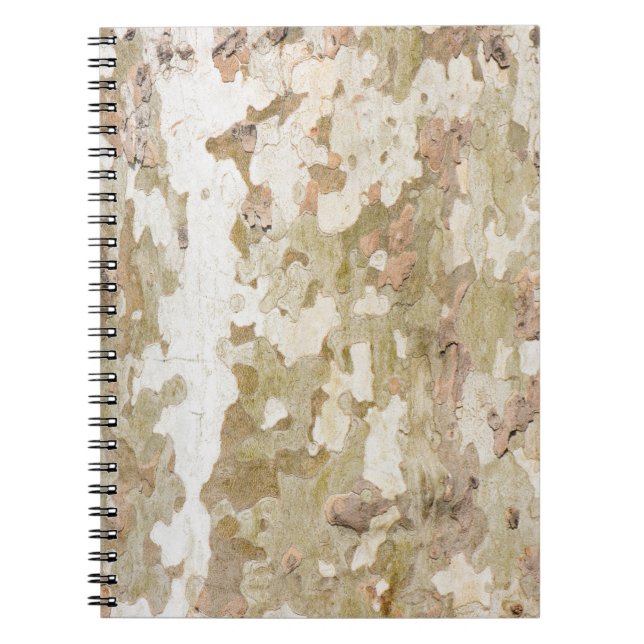 Plane tree camouflage looks bark pattern notebook (Front)