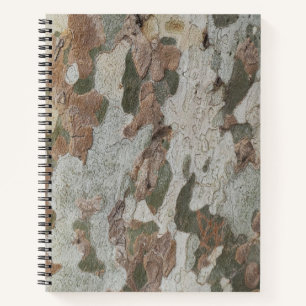 Plane tree camouflage looks bark pattern notebook