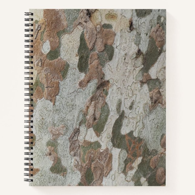 Plane tree camouflage looks bark pattern notebook (Front)