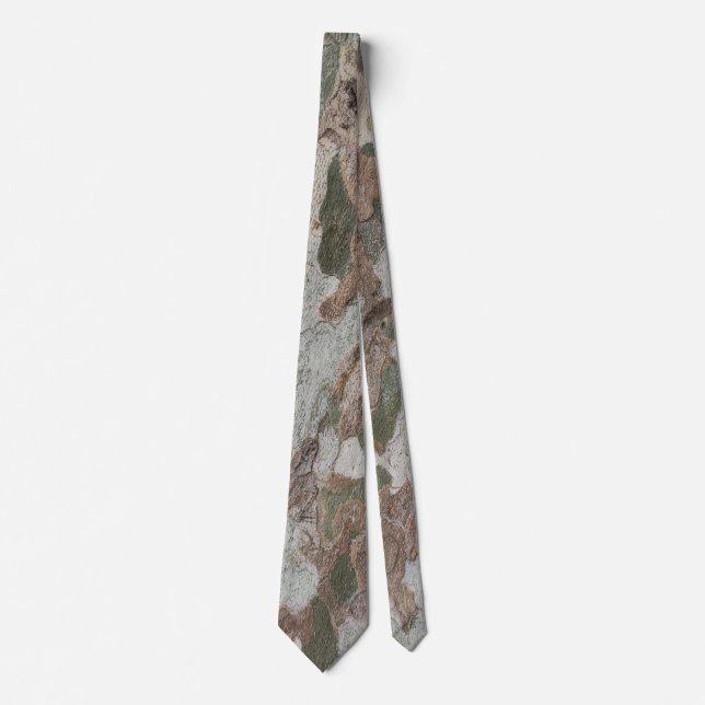 Plane tree camouflage looks bark pattern tie (Front)