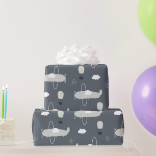 Plane with sky  wrapping paper
