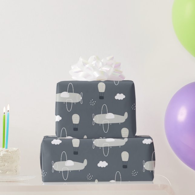 Plane with sky  wrapping paper (Party Gifts)